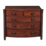 A Regency mahogany bowfront chest of drawers , circa 1815, 90cm high   A Regency mahogany bowfront