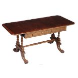 A George IV cross banded mahogany sofa table, circa 1825, 71cm high   A George IV cross banded