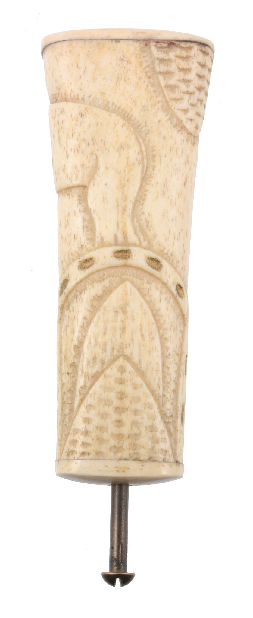 Three waking stick handles, comprising: an angled ivory example   Three waking stick handles, - Image 3 of 7