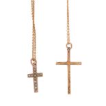 A half pearl cross pendant, the cross set with half pearls   A half pearl cross pendant,   the cross