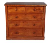 An early Victorian satinwood chest of drawers, circa 1840   An early Victorian satinwood chest of