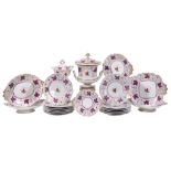 A Chamberlain's Worcester Purple Vine pattern armorial part dessert service   A Chamberlain's