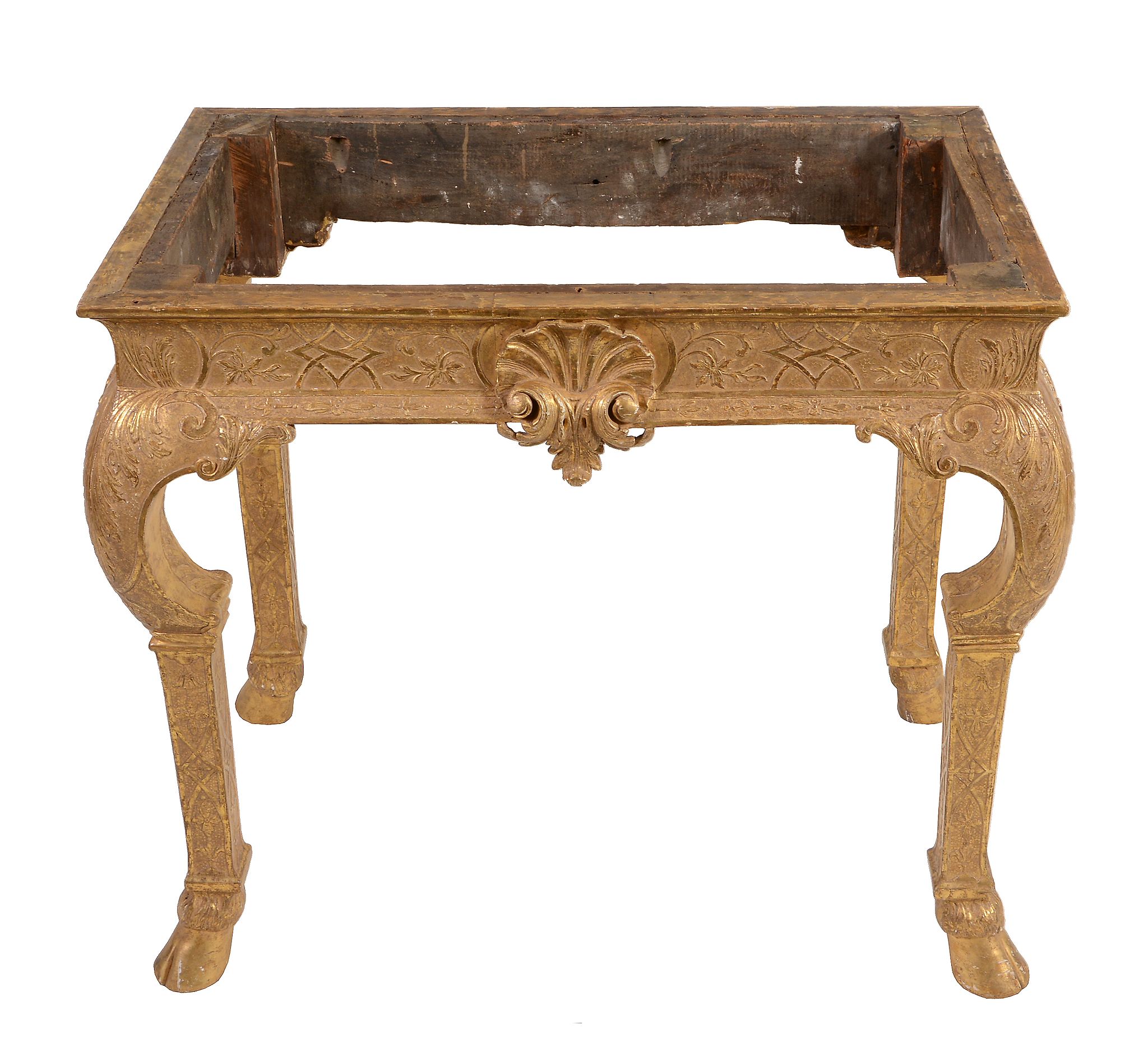 A George I giltwood side table , circa 1725, in the manner of James Moore   A George I giltwood side - Image 7 of 7