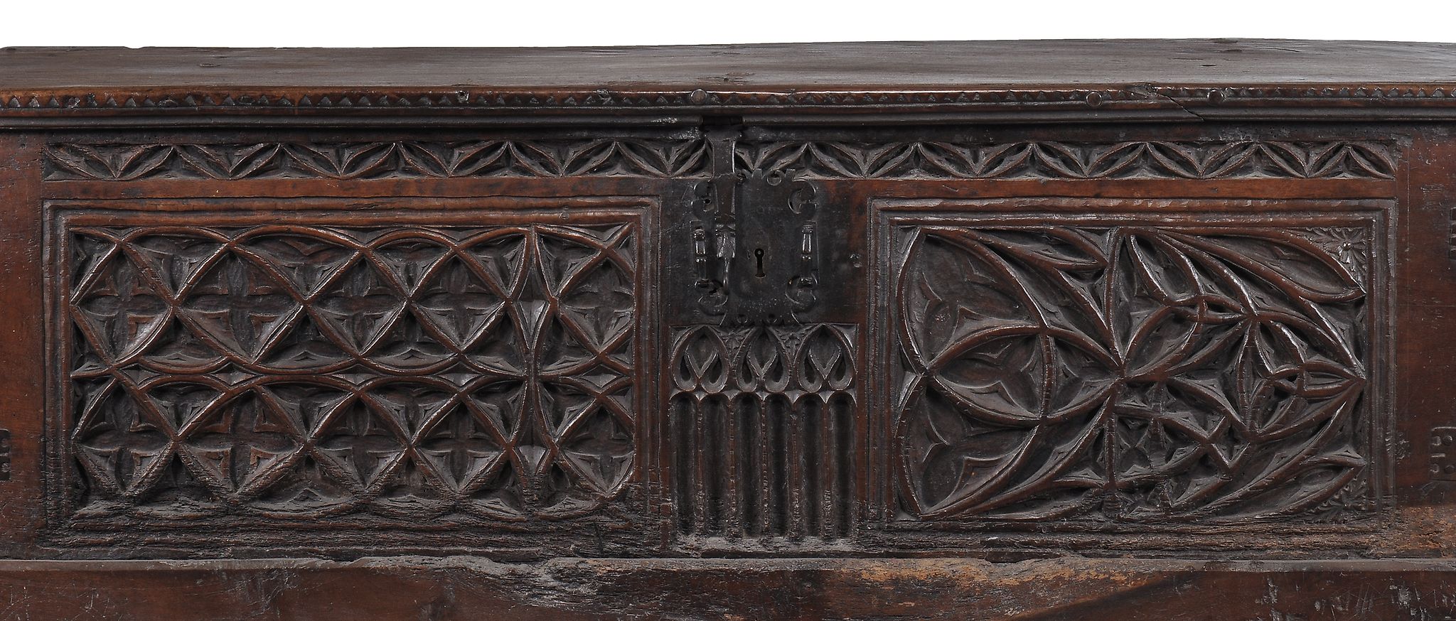 A Spanish walnut panelled chest, late 16th/ early17th century   A Spanish walnut panelled chest, - Image 2 of 2