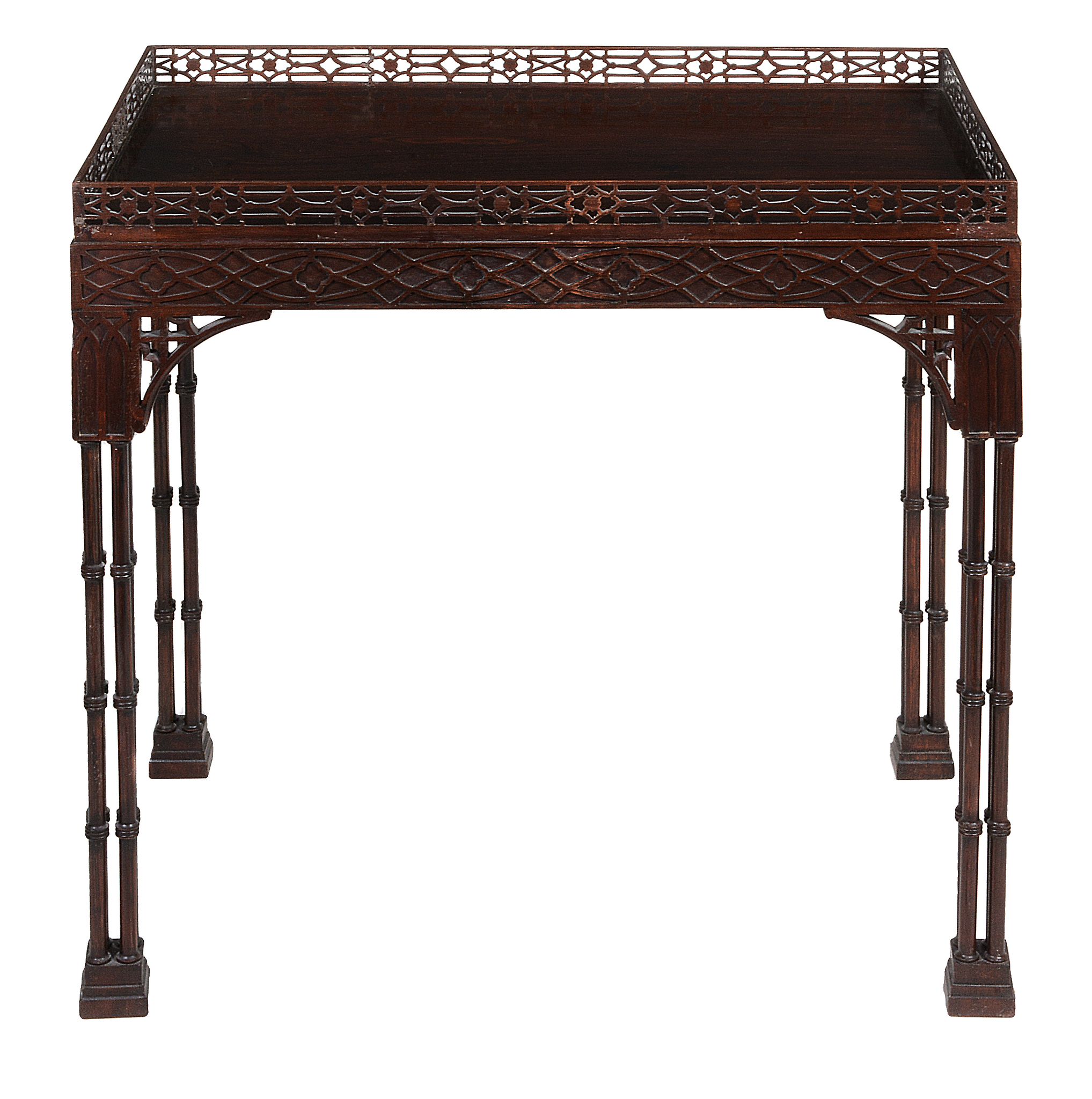 A hardwood silver table in George III Chippendale style , mid 19th century   A hardwood silver table - Image 2 of 4