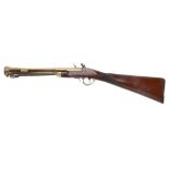 Aston Manchester; a brass-barrel flintlock bluderbuss with small flick bayonet   Aston Manchester; a