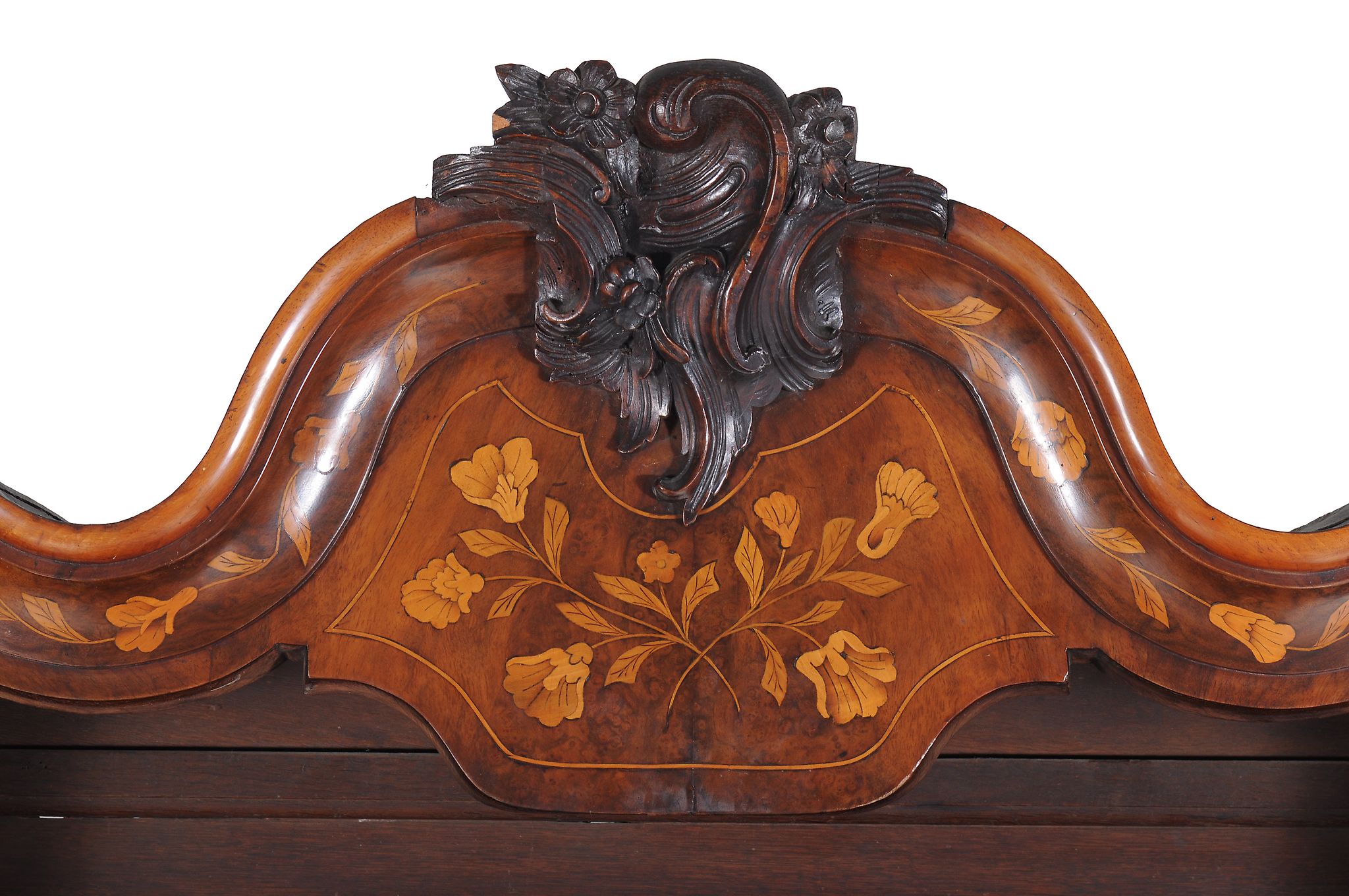 A Dutch walnut and marquetry bureau bookcase, circa 1800   A Dutch walnut and marquetry bureau - Image 9 of 14