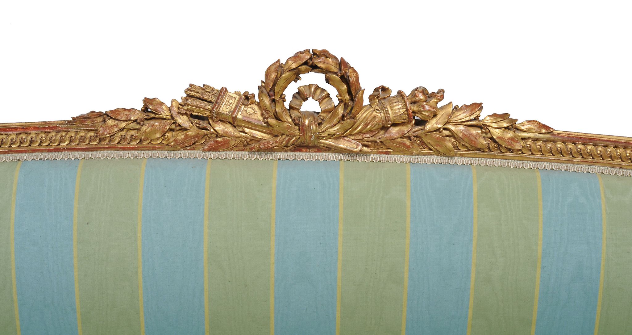 A carved giltwood framed sofa in Louis XVI style, second half 19th century   A carved giltwood - Image 2 of 5