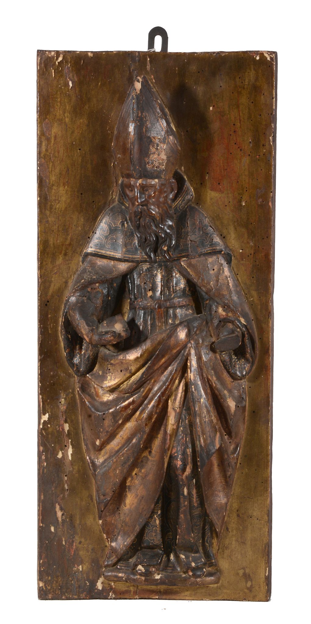 A group of three Spanish carved, painted and gilt wood figural altarpiece...   A group of three - Image 2 of 3