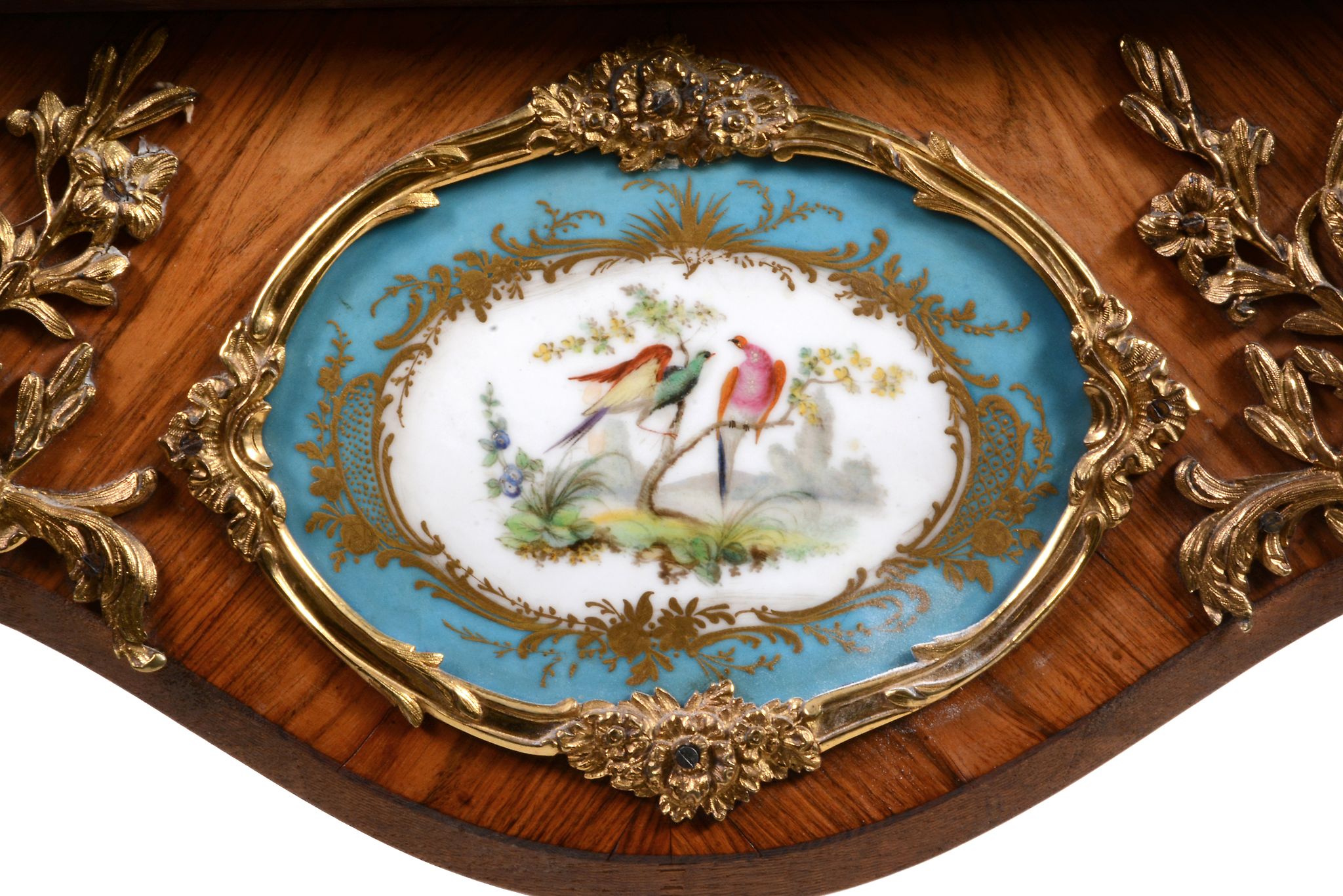 A French walnut and gilt-metal mounted writing table , in Louis XV style   A French walnut and - Image 4 of 6