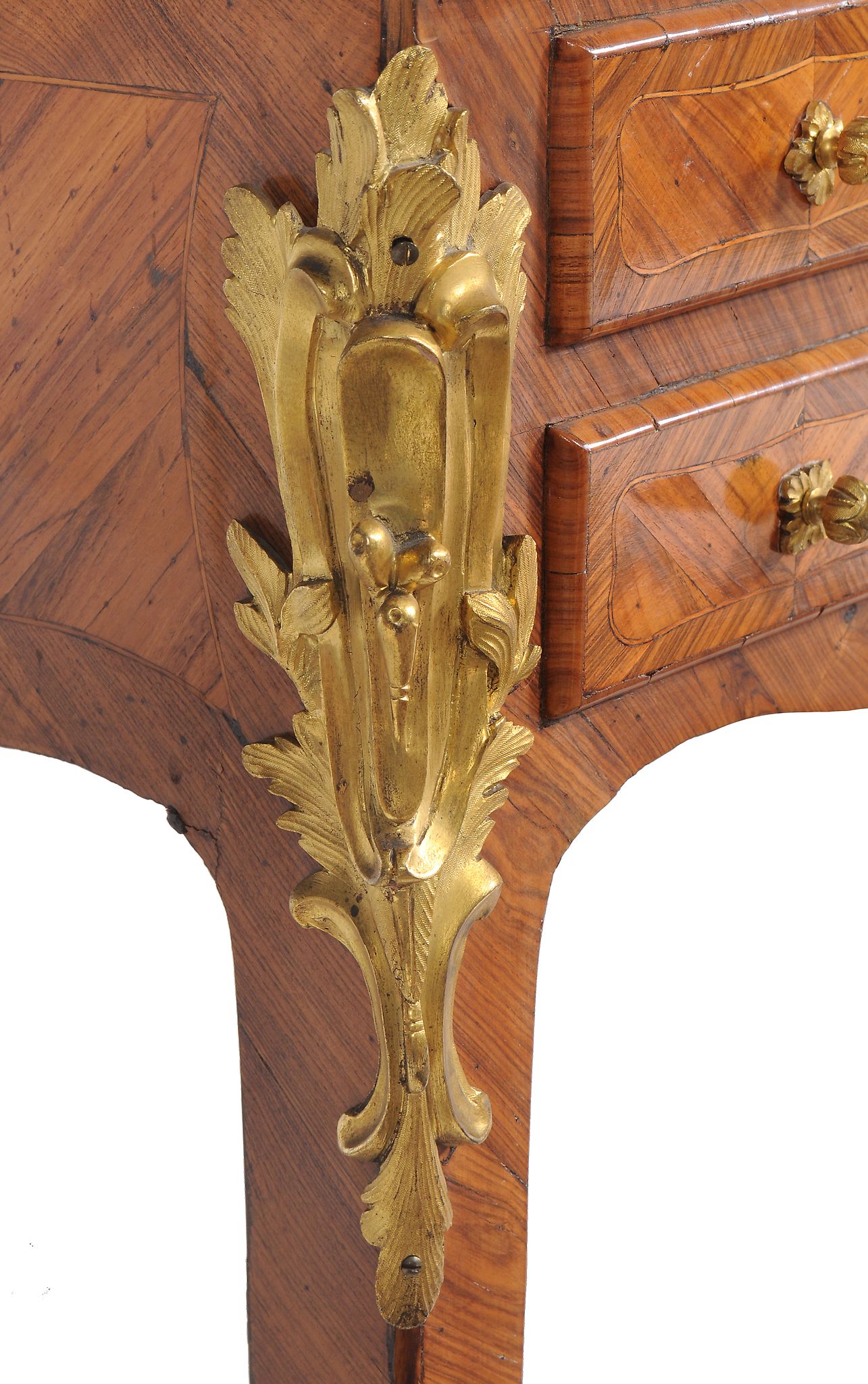 A Louis XV tulipwood and gilt metal mounted writing or dressing table   A Louis XV tulipwood and - Image 4 of 5