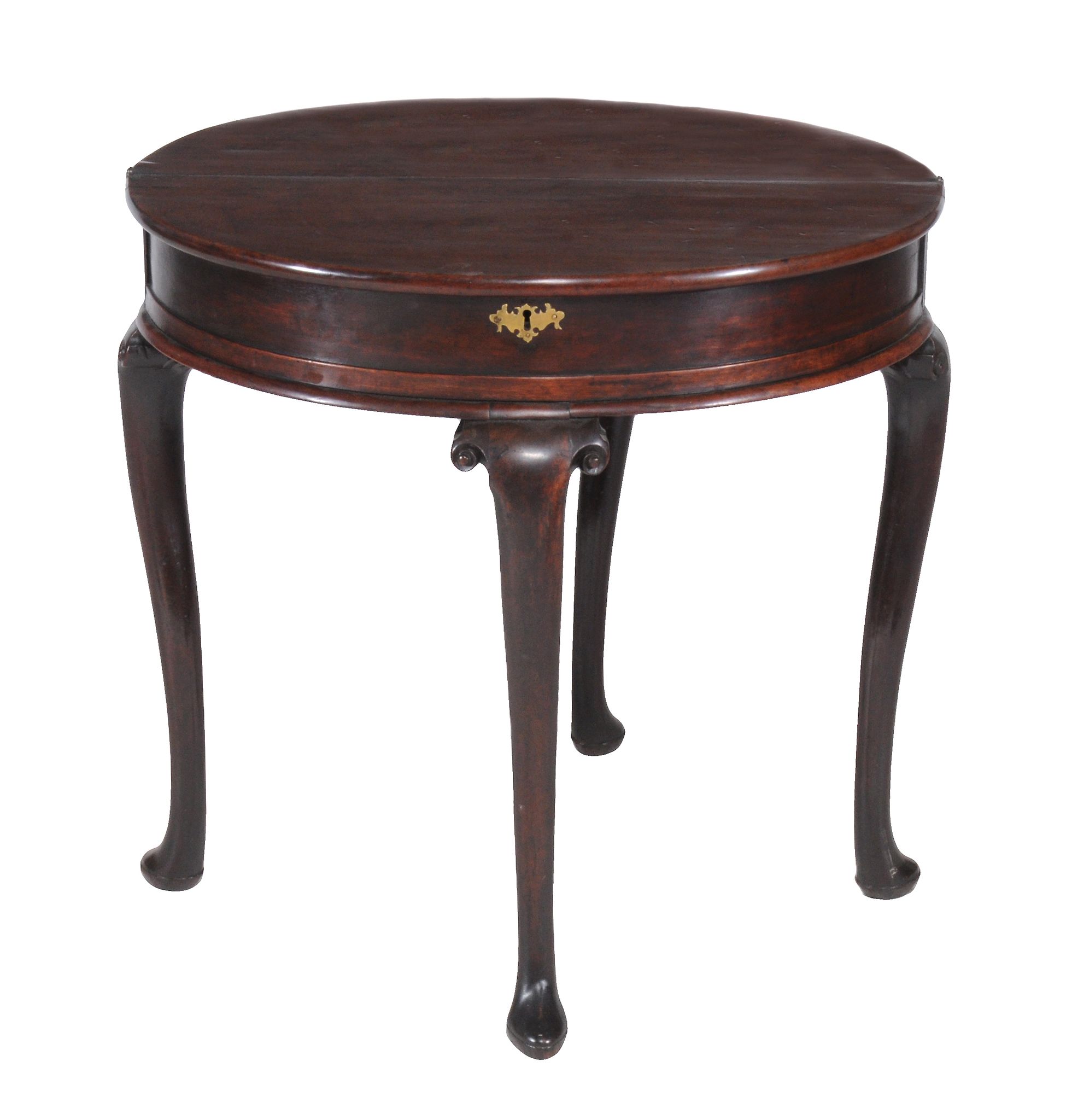 A George II red walnut folding tea table, circa 1735   A George II red walnut folding tea table, - Image 2 of 2