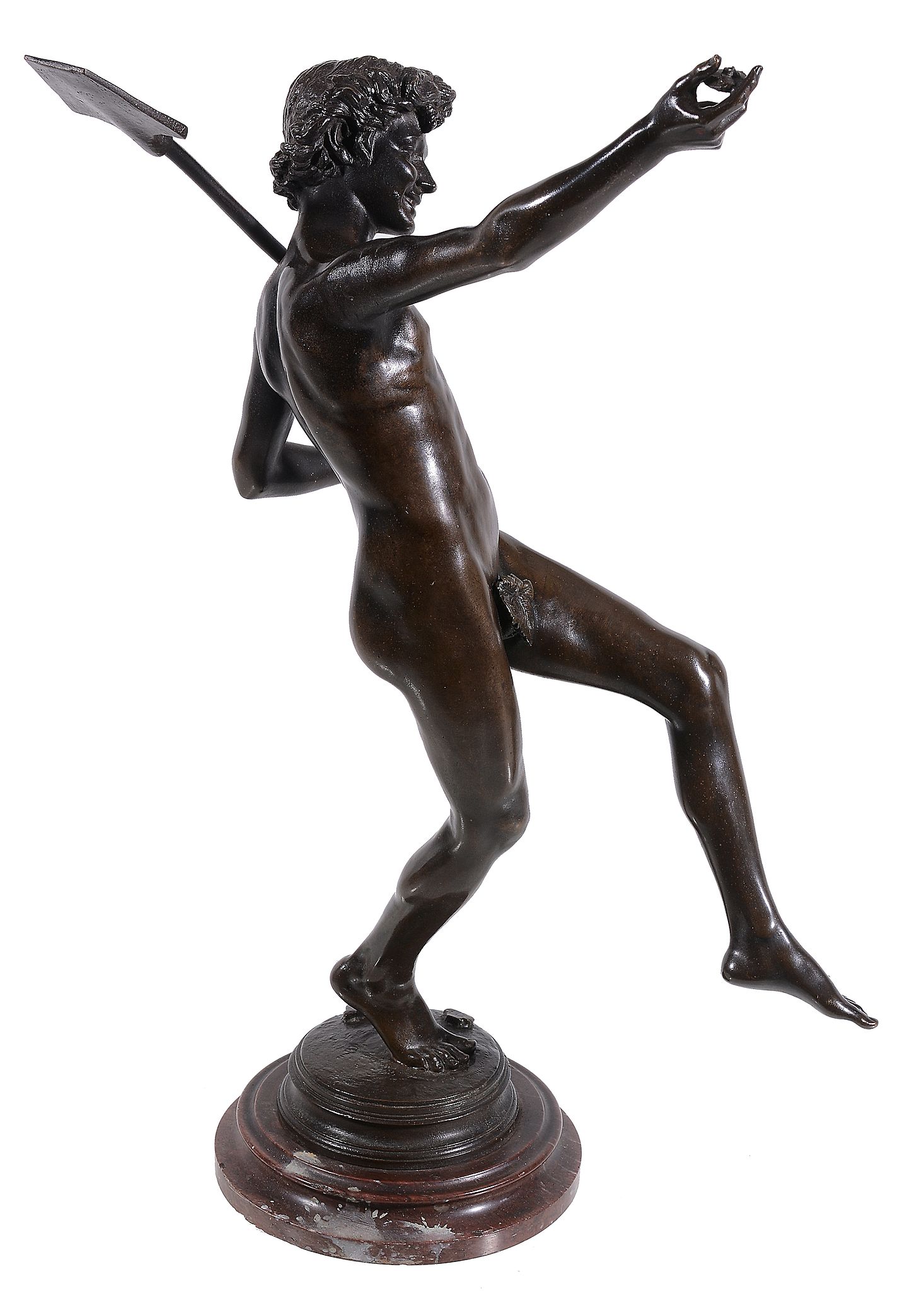 Jean Alexandre Joseph Falguière , a patinated bronze model of a youth   Jean Alexandre Joseph - Image 2 of 4