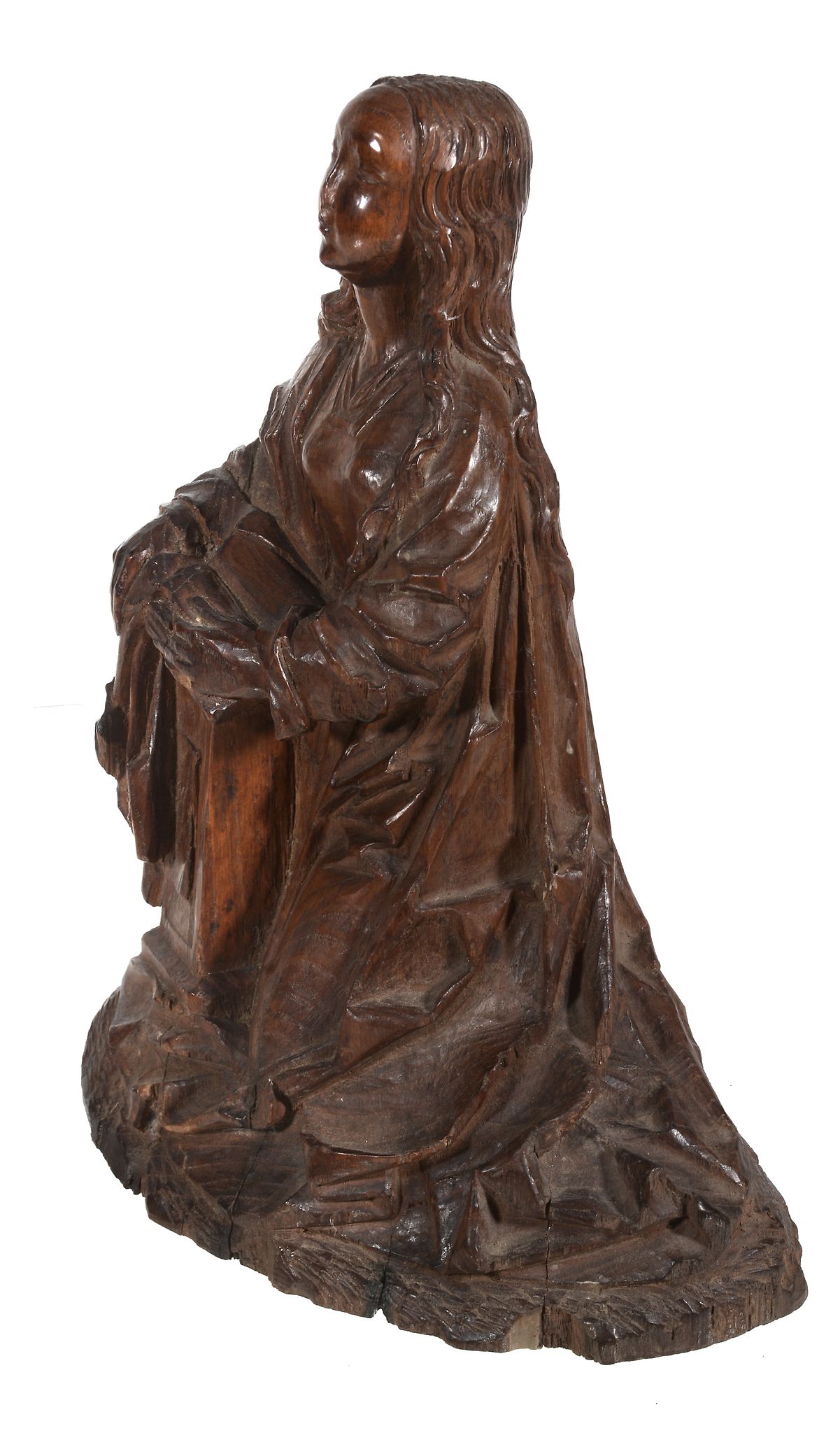 Two sculpted oak models of the Virgin and the Angel Gabriel forming the...   Two sculpted oak models - Image 6 of 7