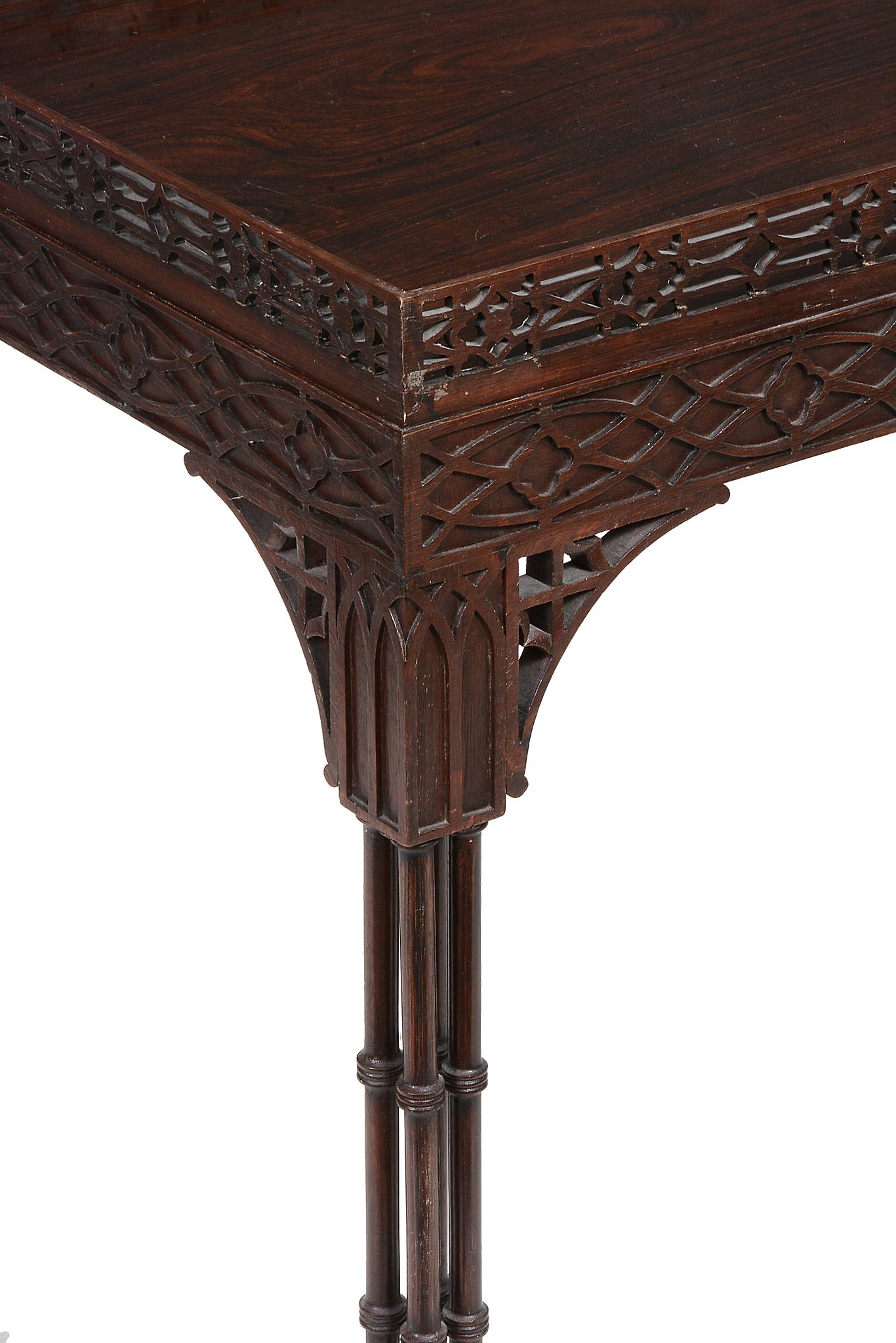 A hardwood silver table in George III Chippendale style , mid 19th century   A hardwood silver table - Image 3 of 4