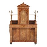 A Russian birch and marquetry cabinet , mid 19th century   A Russian birch and marquetry