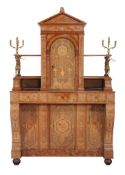 A Russian birch and marquetry cabinet , mid 19th century   A Russian birch and marquetry