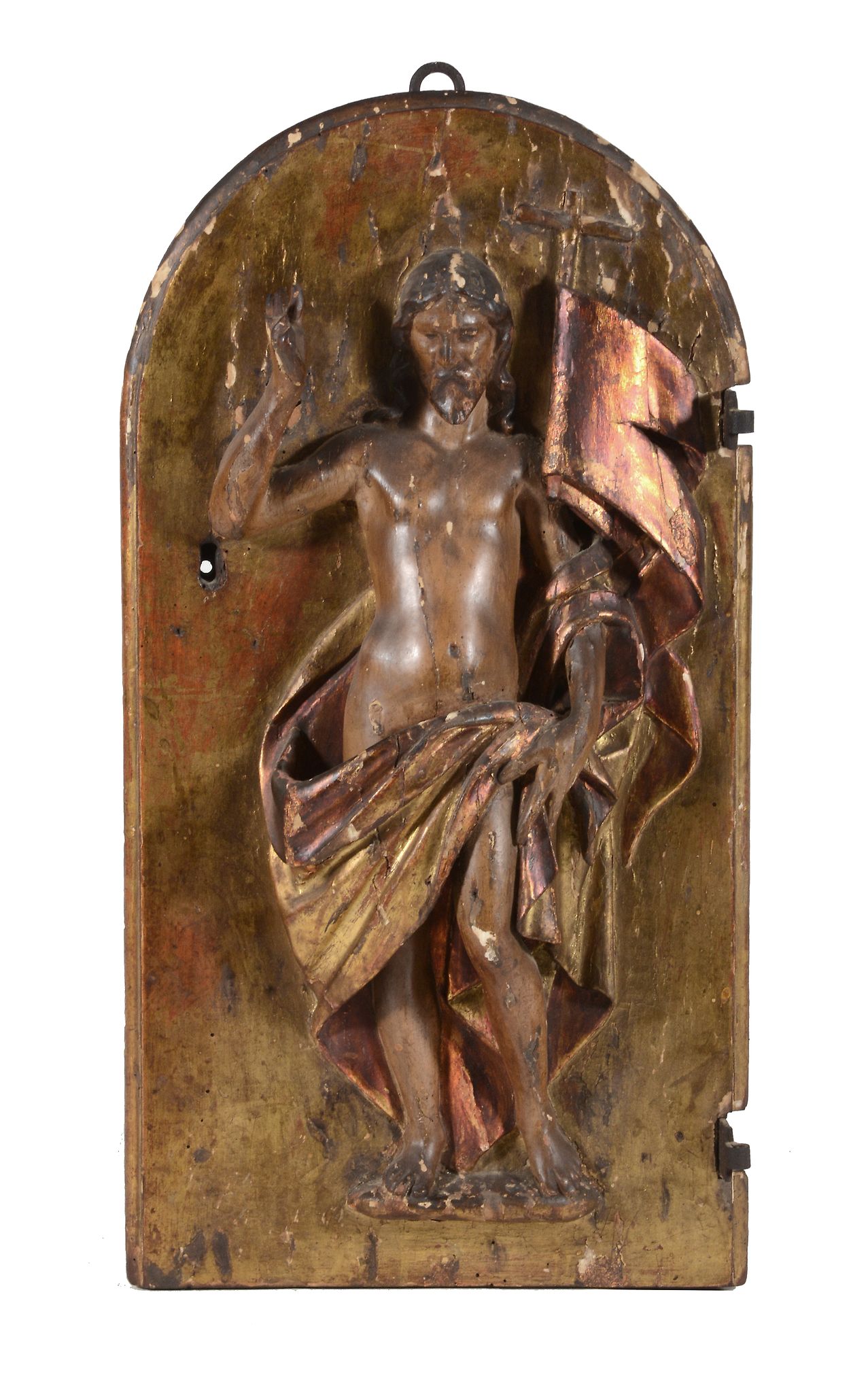 A group of three Spanish carved, painted and gilt wood figural altarpiece...   A group of three - Image 3 of 3