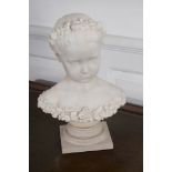 Lorenzo Corelli , a sculpted white marble bust of a young girl   Lorenzo Corelli (Italian, ca.