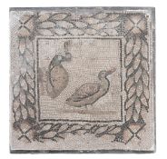 A Roman mosaic panel depicting two ducks, probably 2nd/3rd century A.D   A Roman mosaic panel