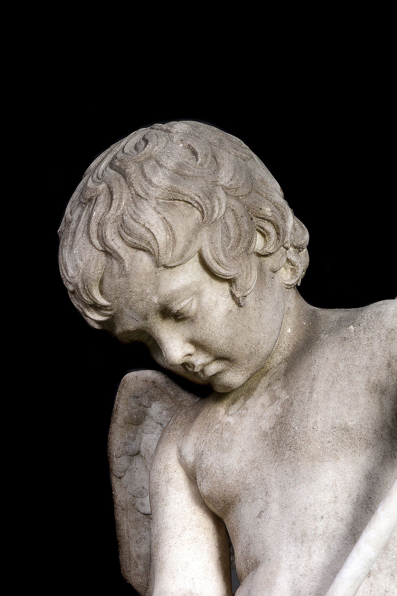 Pietro Tenerani , a sculpted white marble model of an amorino   Pietro Tenerani (Italian, 1789 - - Image 4 of 4