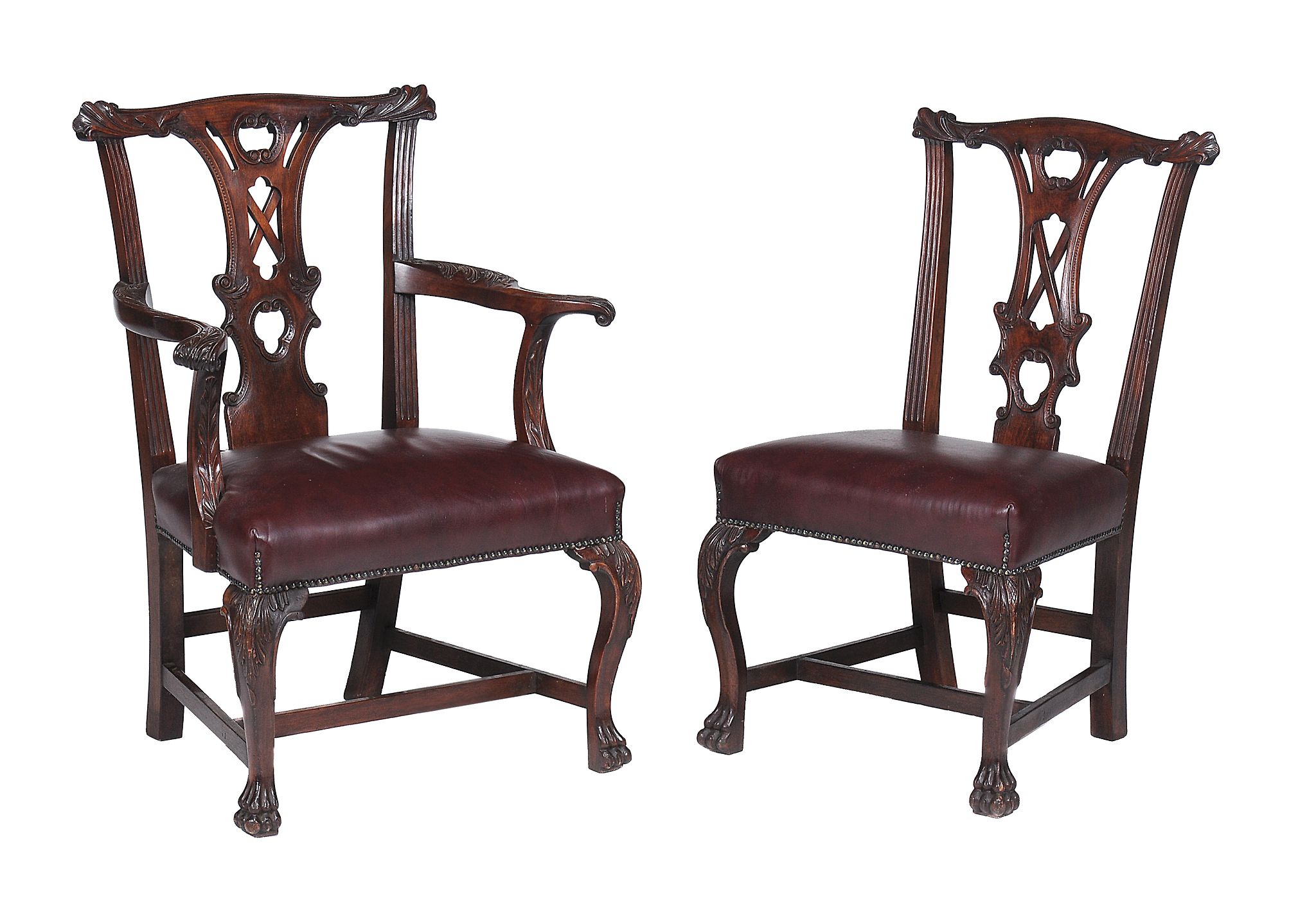 A set of eight mahogany dining chairs in Irish 18th century style   A set of eight mahogany dining - Image 2 of 2