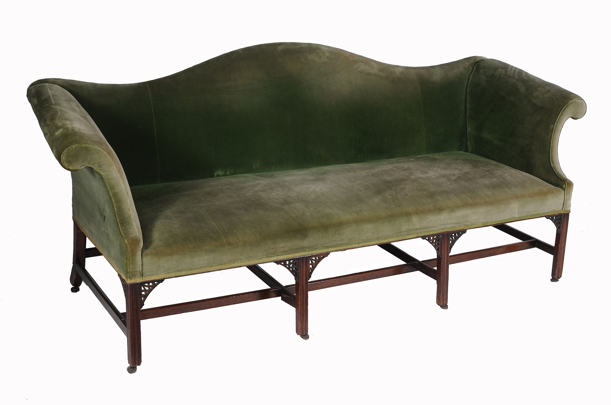 A George III mahogany sofa , circa 1770, the serpentine shaped back and...   A George III mahogany - Image 2 of 2