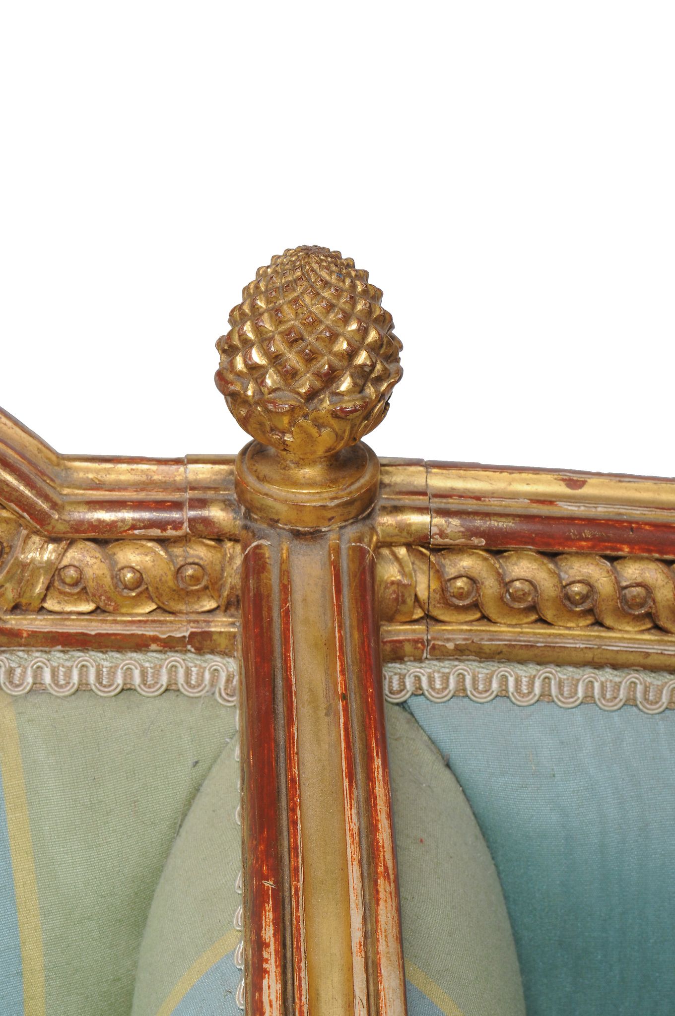 A carved giltwood framed sofa in Louis XVI style, second half 19th century   A carved giltwood - Image 5 of 5