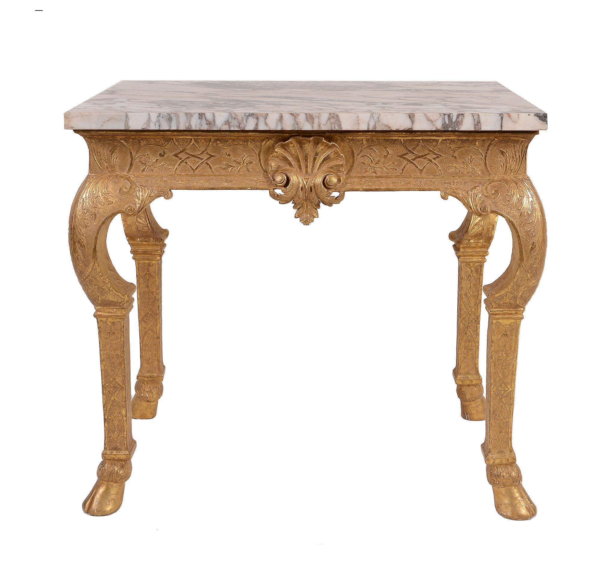 A George I giltwood side table , circa 1725, in the manner of James Moore   A George I giltwood side