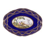 A Sevres oval tray painted by Francois-Joseph Aloncle , circa 1767   A Sevres oval tray (