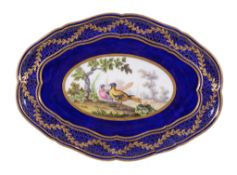 A Sevres oval tray painted by Francois-Joseph Aloncle , circa 1767   A Sevres oval tray (