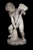 Pietro Tenerani , a sculpted white marble model of an amorino   Pietro Tenerani (Italian, 1789 -