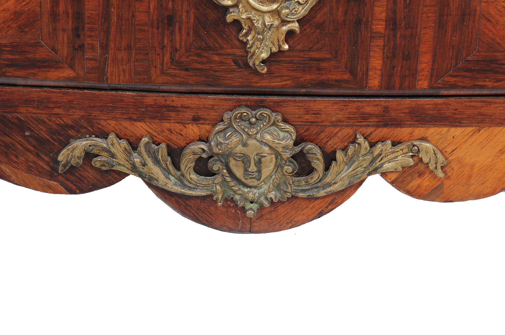 A Louis XV tulipwood and gilt bronze mounted commode , circa 1750   A Louis XV tulipwood and  gilt - Image 3 of 6