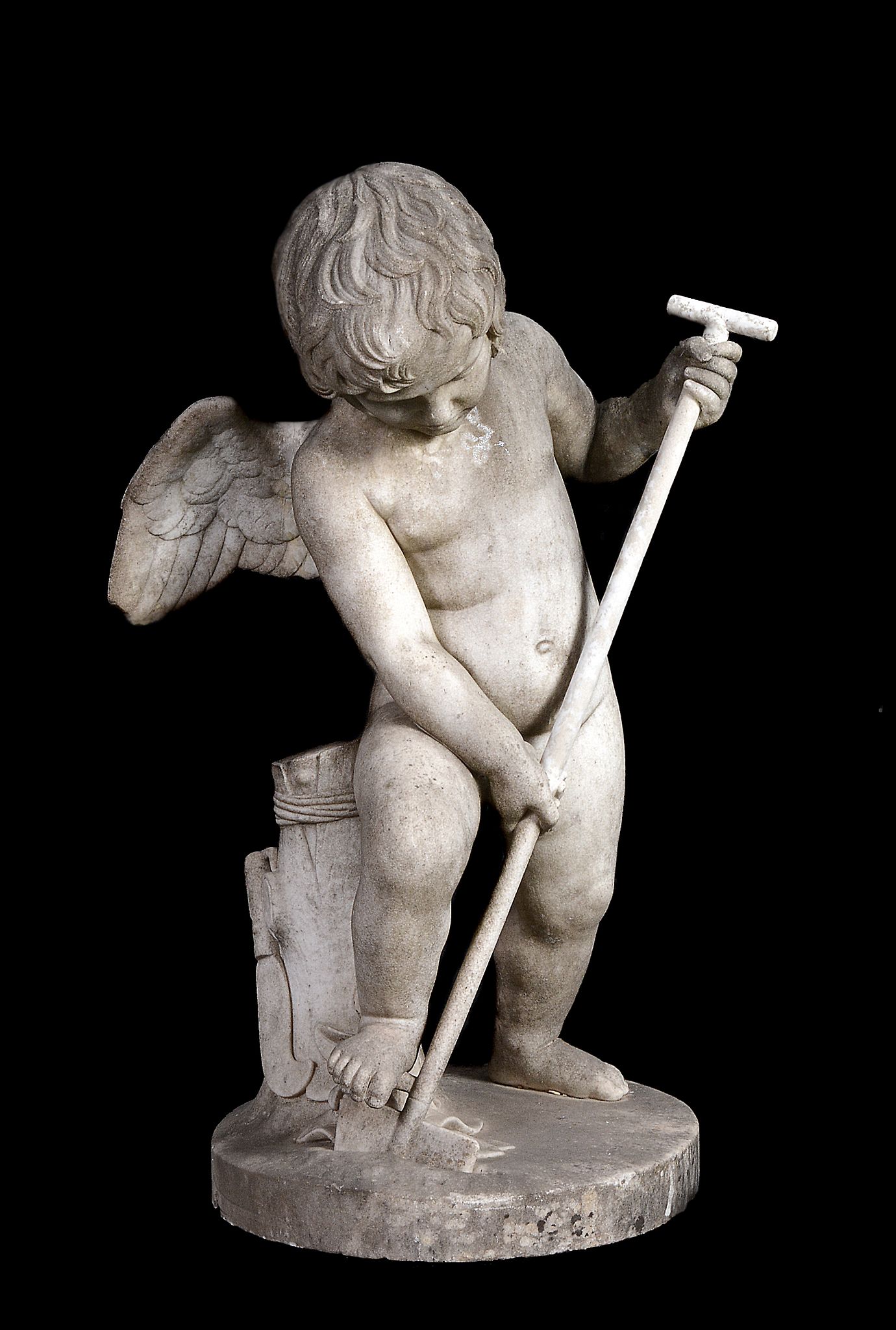 Pietro Tenerani , a sculpted white marble model of an amorino   Pietro Tenerani (Italian, 1789 - - Image 2 of 4