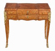 A Louis XV tulipwood and gilt metal mounted writing or dressing table   A Louis XV tulipwood and