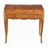 A Louis XV tulipwood and gilt metal mounted writing or dressing table   A Louis XV tulipwood and