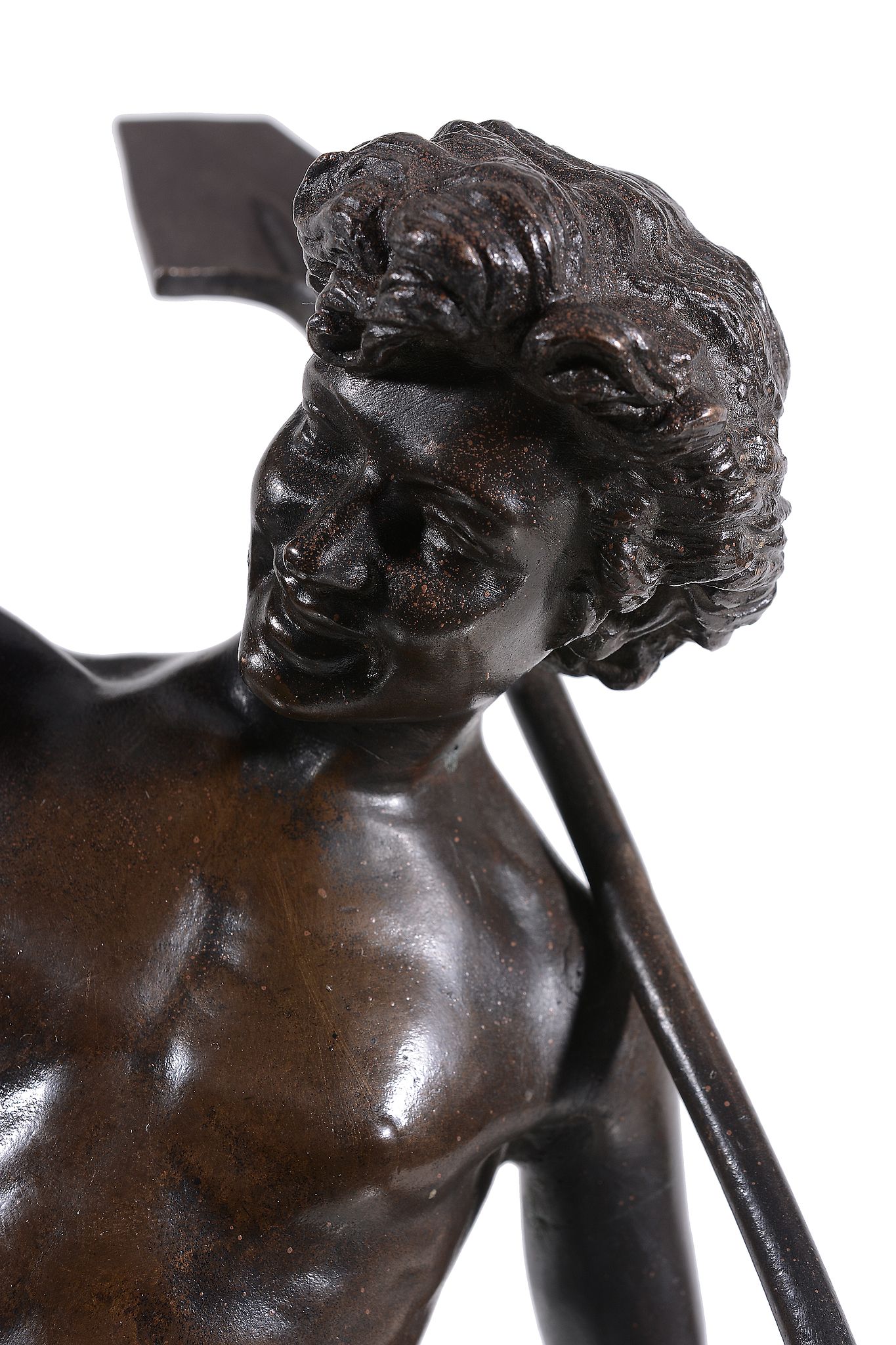 Jean Alexandre Joseph Falguière , a patinated bronze model of a youth   Jean Alexandre Joseph - Image 4 of 4