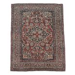 A Bidjar rug, the madder field with centrl palmette medallion in navy and...   A Bidjar rug,   the