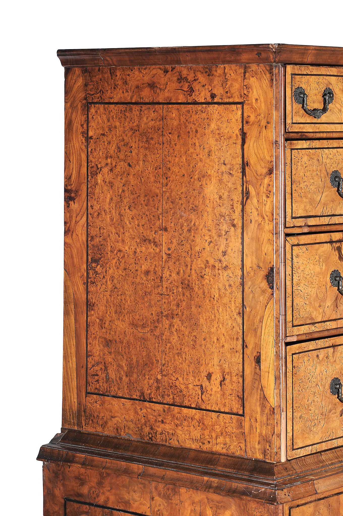 A George II burr elm chest on chest, circa 1735   A George II burr elm chest on chest,   circa 1735, - Image 3 of 3