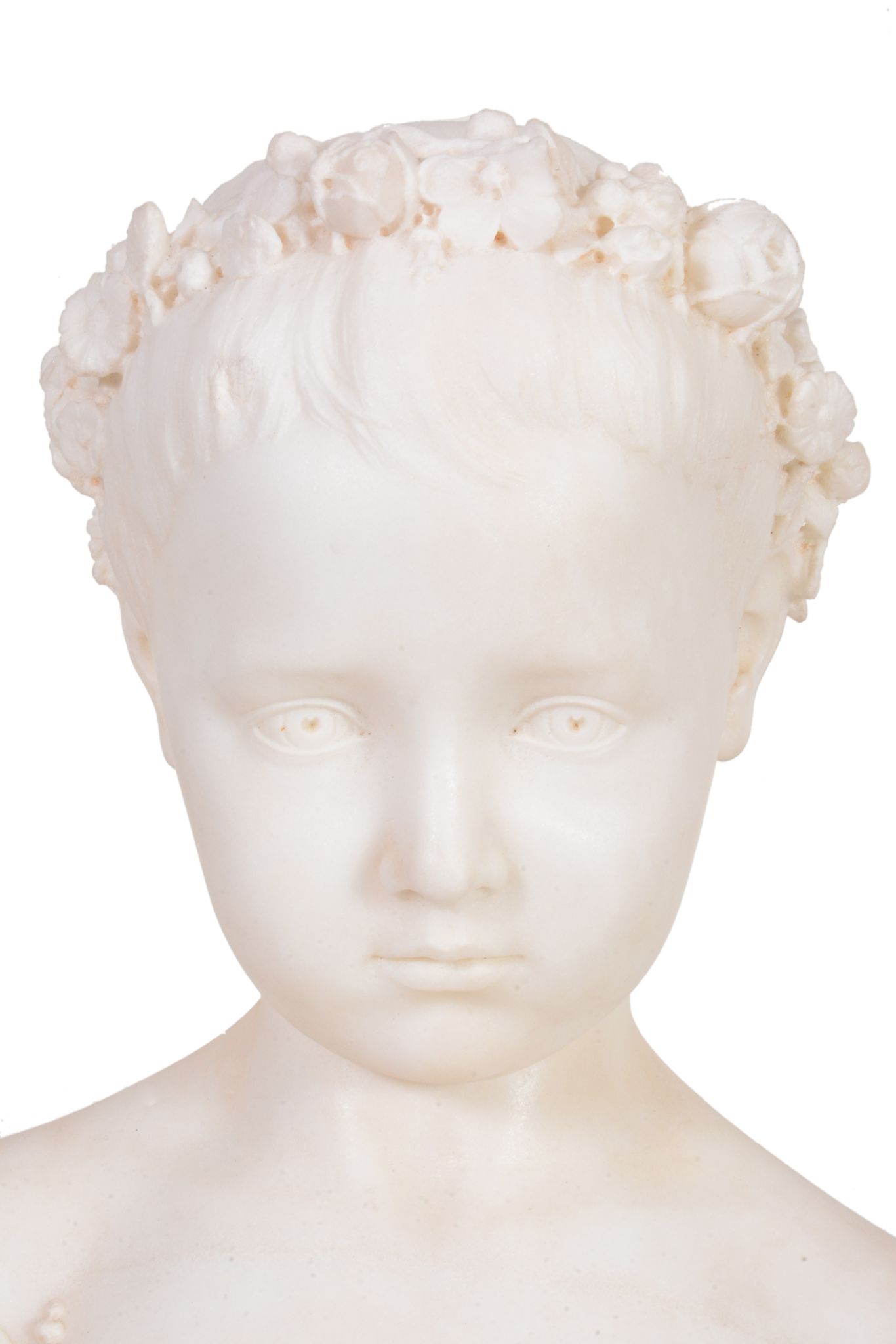 Lorenzo Corelli , a sculpted white marble bust of a young girl   Lorenzo Corelli (Italian, ca. - Image 3 of 4