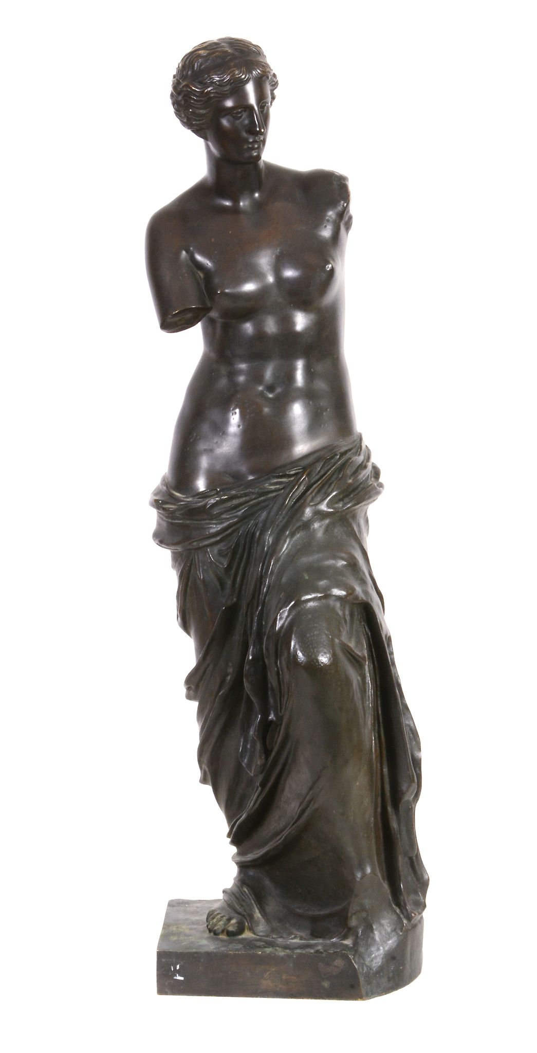 A French patinated bronze model of the Venus de Milo, late 19th century   A French patinated