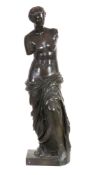 A French patinated bronze model of the Venus de Milo, late 19th century   A French patinated