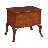 A George III mahogany serpentine fronted silver chest, circa 1770   A George III mahogany serpentine