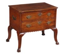 A George III mahogany serpentine fronted silver chest, circa 1770   A George III mahogany serpentine