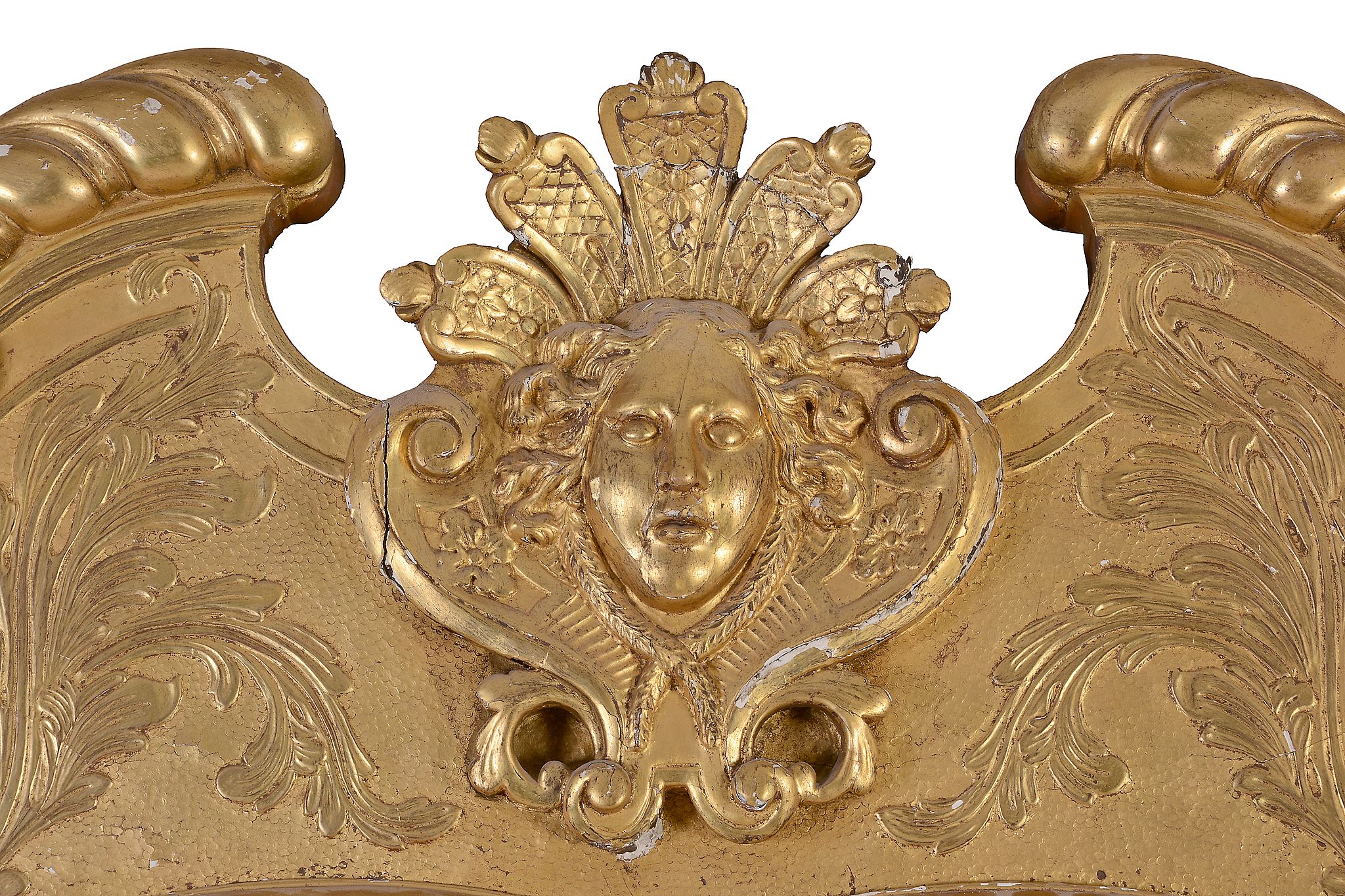 A George II giltwood and gesso wall mirror, circa 1735   A George II giltwood and gesso wall mirror, - Image 3 of 3