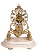 A Victorian brass skeleton timepiece Joseph Sewiil, Liverpool   A Victorian brass skeleton timepiece