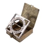 A rare Spanish brass and silver portable equinoctial compass sundial Unsigned   A rare Spanish brass