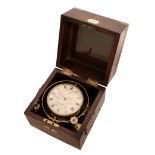 A Victorian brass mounted mahogany cased two-day marine chronometer Richard...   A Victorian brass