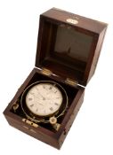 A Victorian brass mounted mahogany cased two-day marine chronometer Richard...   A Victorian brass
