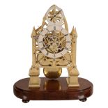 A fine Victorian brass skeleton clock with subsidiary seconds George Priest   A fine Victorian brass
